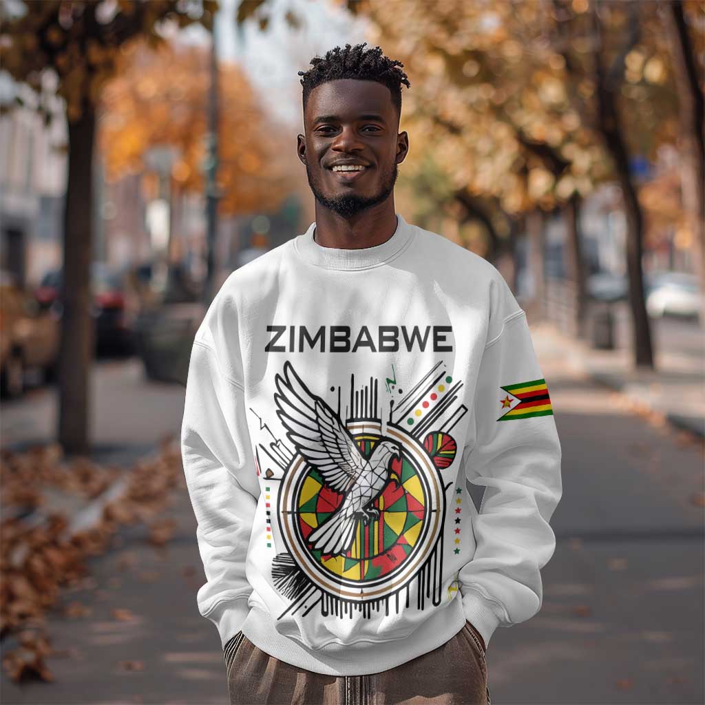 Spirit of Zimbabwe Sweatshirt Flag Colors and Symbol of Peace