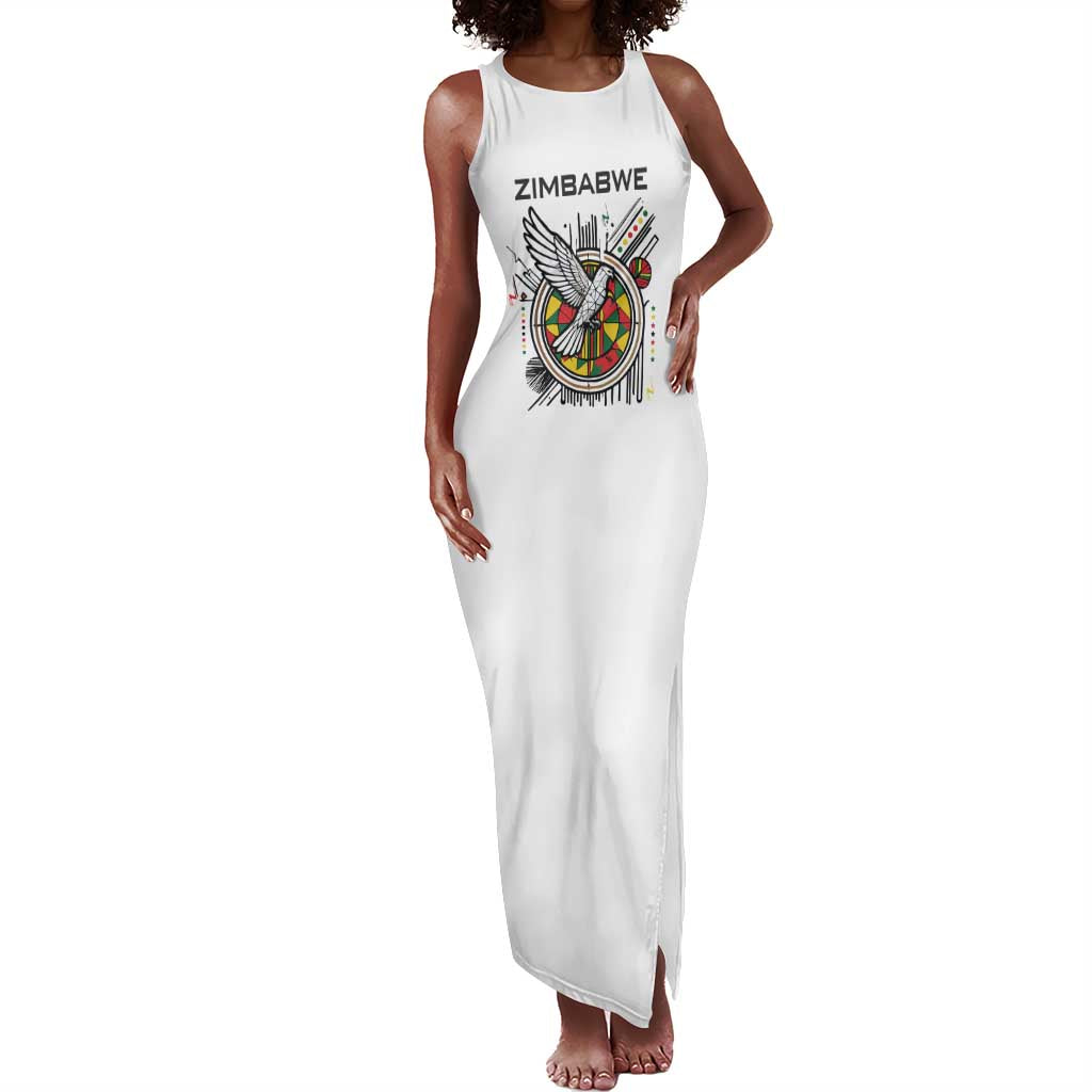 Spirit of Zimbabwe Tank Maxi Dress Flag Colors and Symbol of Peace