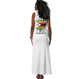 Spirit of Zimbabwe Tank Maxi Dress Flag Colors and Symbol of Peace
