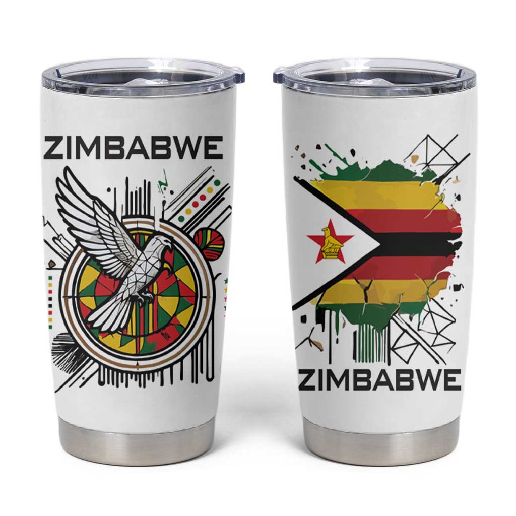 Spirit of Zimbabwe Tumbler Cup Flag Colors and Symbol of Peace