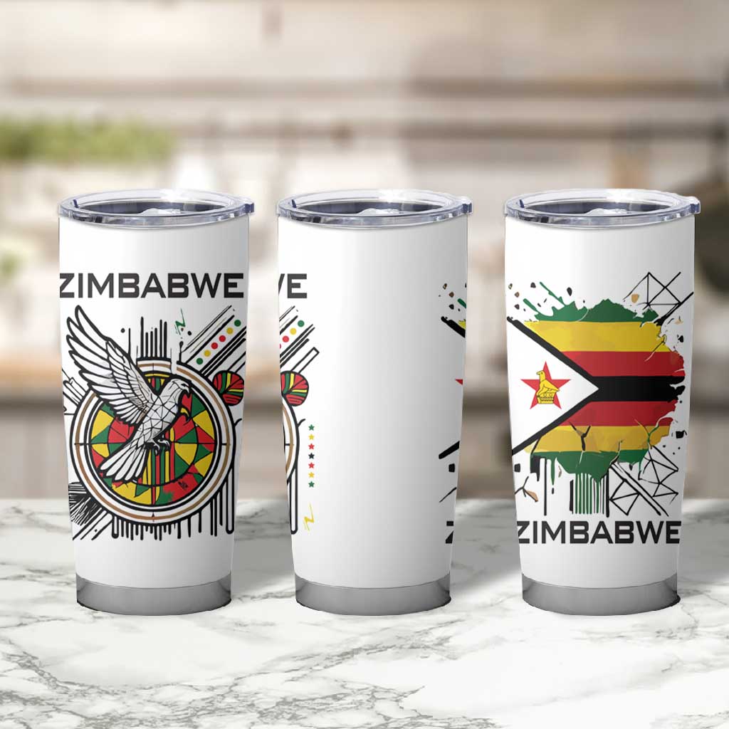 Spirit of Zimbabwe Tumbler Cup Flag Colors and Symbol of Peace
