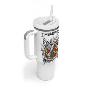 Spirit of Zimbabwe Tumbler With Handle Flag Colors and Symbol of Peace