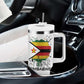 Spirit of Zimbabwe Tumbler With Handle Flag Colors and Symbol of Peace