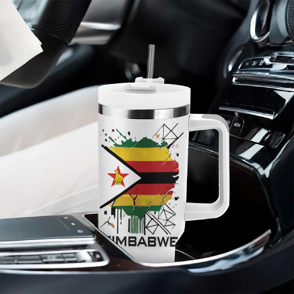 Spirit of Zimbabwe Tumbler With Handle Flag Colors and Symbol of Peace
