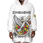 Spirit of Zimbabwe Wearable Blanket Hoodie Flag Colors and Symbol of Peace