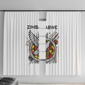 Spirit of Zimbabwe Window Curtain Flag Colors and Symbol of Peace