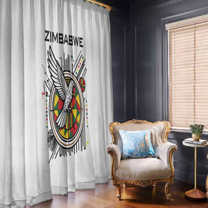 Spirit of Zimbabwe Window Curtain Flag Colors and Symbol of Peace
