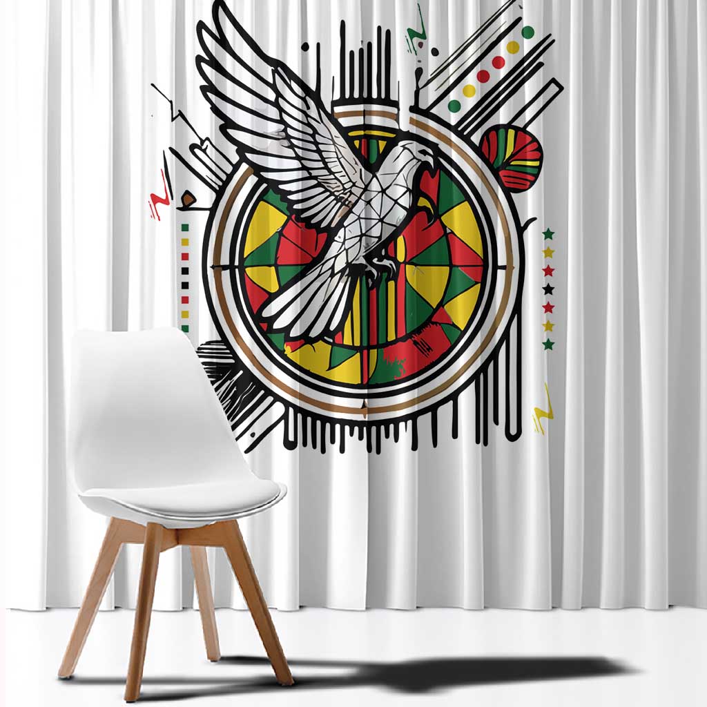 Spirit of Zimbabwe Window Curtain Flag Colors and Symbol of Peace