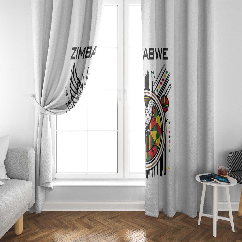 Spirit of Zimbabwe Window Curtain Flag Colors and Symbol of Peace