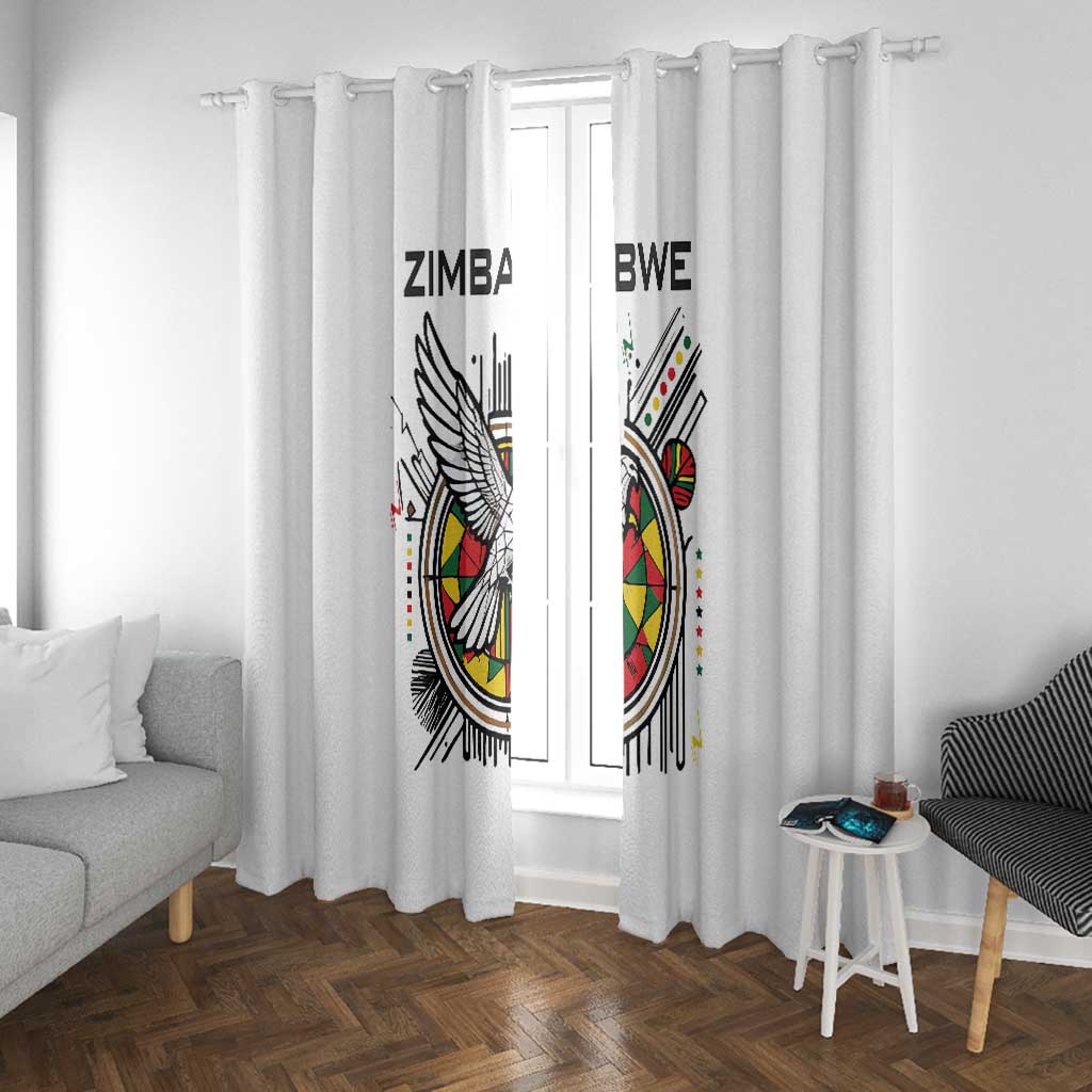 Spirit of Zimbabwe Window Curtain Flag Colors and Symbol of Peace