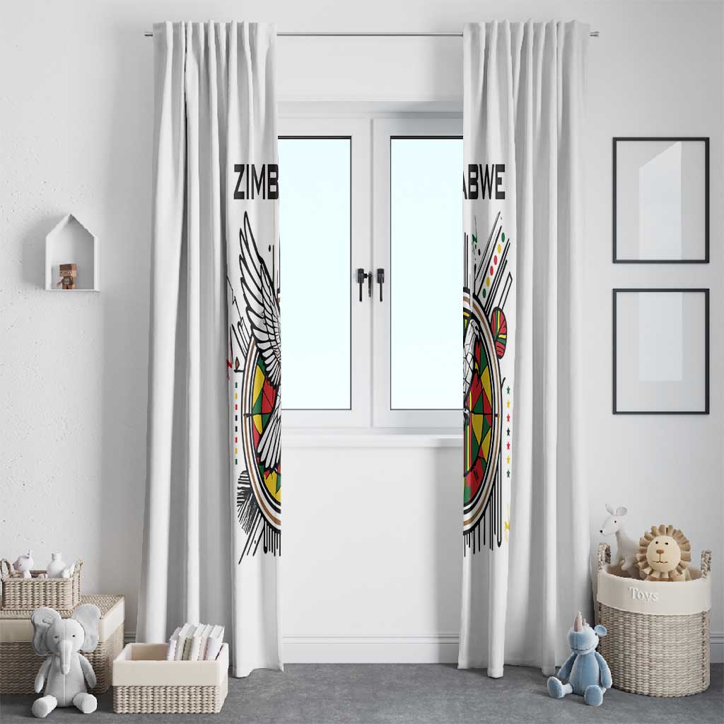 Spirit of Zimbabwe Window Curtain Flag Colors and Symbol of Peace