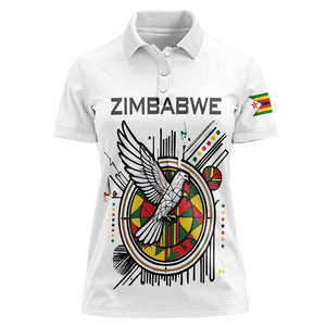 Spirit of Zimbabwe Women Polo Shirt Flag Colors and Symbol of Peace