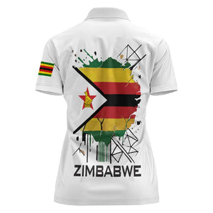 Spirit of Zimbabwe Women Polo Shirt Flag Colors and Symbol of Peace