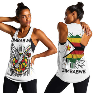 Spirit of Zimbabwe Women Racerback Tank Flag Colors and Symbol of Peace