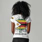 Spirit of Zimbabwe Women V-Neck T-Shirt Flag Colors and Symbol of Peace