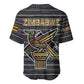 Zimbabwean Bird Statue Baseball Jersey Tribal Pattern Flag Patch and Heritage Symbol