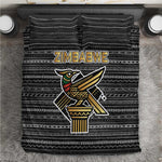 Zimbabwean Bird Statue Bedding Set Tribal Pattern Flag Patch and Heritage Symbol