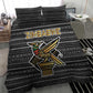 Zimbabwean Bird Statue Bedding Set Tribal Pattern Flag Patch and Heritage Symbol
