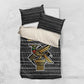 Zimbabwean Bird Statue Bedding Set Tribal Pattern Flag Patch and Heritage Symbol