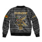 Zimbabwean Bird Statue Bomber Jacket Tribal Pattern Flag Patch and Heritage Symbol