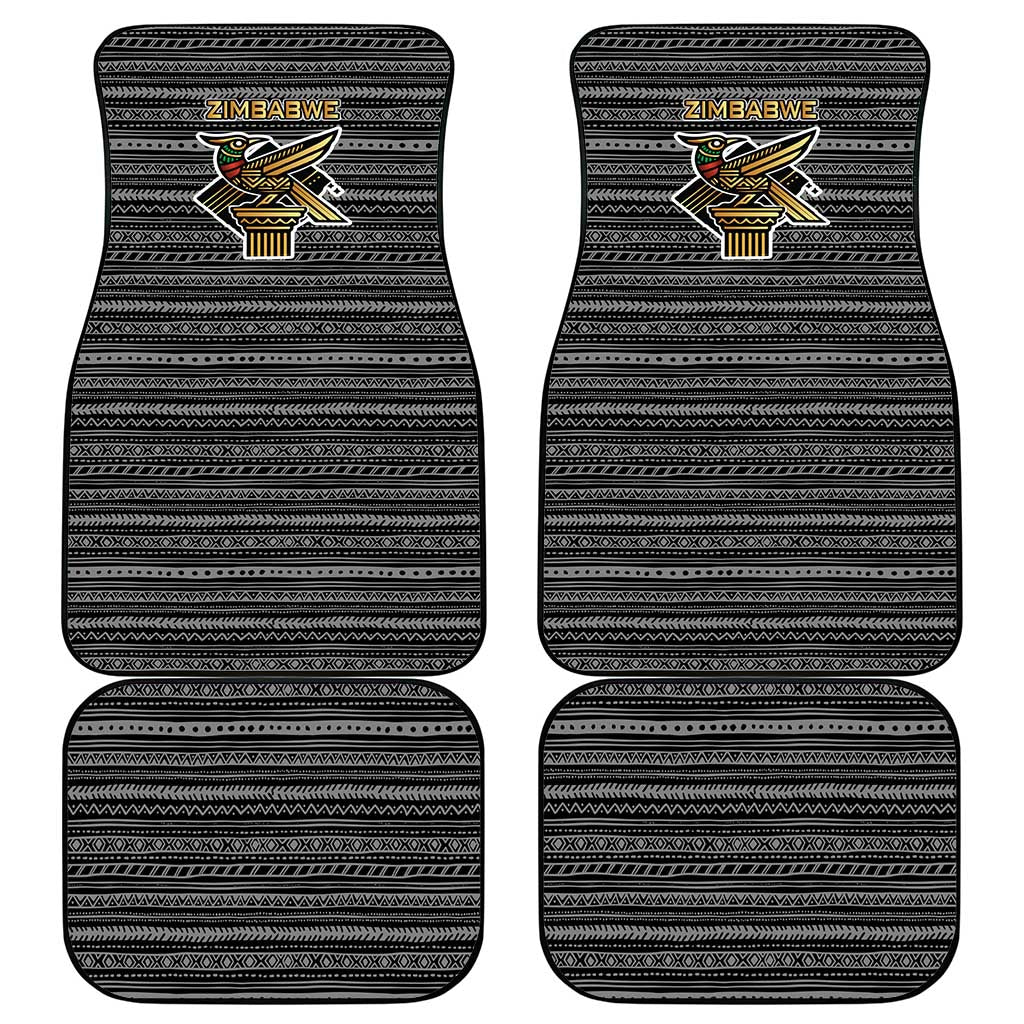 Zimbabwean Bird Statue Car Mats Tribal Pattern Flag Patch and Heritage Symbol