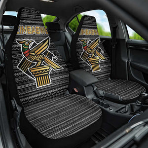 Zimbabwean Bird Statue Car Seat Cover Tribal Pattern Flag Patch and Heritage Symbol
