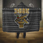 Zimbabwean Bird Statue Hooded Blanket Tribal Pattern Flag Patch and Heritage Symbol
