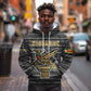 Zimbabwean Bird Statue Hoodie Tribal Pattern Flag Patch and Heritage Symbol