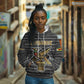 Zimbabwean Bird Statue Hoodie Tribal Pattern Flag Patch and Heritage Symbol