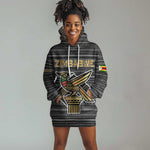 Zimbabwean Bird Statue Hoodie Dress Tribal Pattern Flag Patch and Heritage Symbol