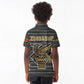 Zimbabwean Bird Statue Kid Polo Shirt Tribal Pattern Flag Patch and Heritage Symbol