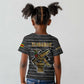 Zimbabwean Bird Statue Kid T shirt Tribal Pattern Flag Patch and Heritage Symbol