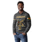 Zimbabwean Bird Statue Long Sleeve Polo Shirt Tribal Pattern Flag Patch and Heritage Symbol