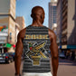 Zimbabwean Bird Statue Men Tank Top Tribal Pattern Flag Patch and Heritage Symbol