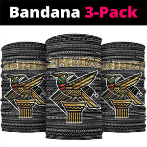 Zimbabwean Bird Statue Neck Gaiter Tribal Pattern Flag Patch and Heritage Symbol TS04