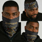 Zimbabwean Bird Statue Neck Gaiter Tribal Pattern Flag Patch and Heritage Symbol TS04