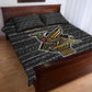 Zimbabwean Bird Statue Quilt Bed Set Tribal Pattern Flag Patch and Heritage Symbol