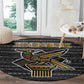 Zimbabwean Bird Statue Round Carpet Tribal Pattern Flag Patch and Heritage Symbol