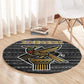 Zimbabwean Bird Statue Round Carpet Tribal Pattern Flag Patch and Heritage Symbol