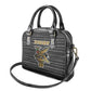 Zimbabwean Bird Statue Shoulder Handbag Tribal Pattern Flag Patch and Heritage Symbol