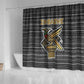 Zimbabwean Bird Statue Shower Curtain Tribal Pattern Flag Patch and Heritage Symbol