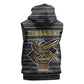 Zimbabwean Bird Statue Sleeveless Hoodie Tribal Pattern Flag Patch and Heritage Symbol - African Pride