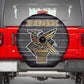Zimbabwean Bird Statue Spare Tire Cover Tribal Pattern Flag Patch and Heritage Symbol