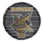 Zimbabwean Bird Statue Spare Tire Cover Tribal Pattern Flag Patch and Heritage Symbol