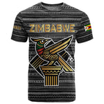 Zimbabwean Bird Statue T shirt Tribal Pattern Flag Patch and Heritage Symbol