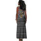 Zimbabwean Bird Statue Tank Maxi Dress Tribal Pattern Flag Patch and Heritage Symbol