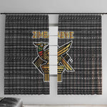 Zimbabwean Bird Statue Window Curtain Tribal Pattern Flag Patch and Heritage Symbol