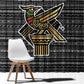 Zimbabwean Bird Statue Window Curtain Tribal Pattern Flag Patch and Heritage Symbol