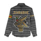 Zimbabwean Bird Statue Women Casual Shirt Tribal Pattern Flag Patch and Heritage Symbol