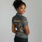 Zimbabwean Bird Statue Women Polo Shirt Tribal Pattern Flag Patch and Heritage Symbol